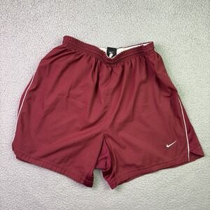 VTG Y2K Nike Shorts Mens Medium Red Lined Sportswear Basketball Drawstring